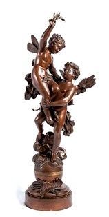 Scultura francese in bronzo raffigurante “Triumphate” - XIX secolo, firmata E. ...  - Asta  Mobili e Oggetti d'arte dal XVII all'inizio del XX secolo - Bertolami Fine Art - Casa d'Aste