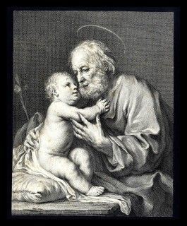 San Giuseppe e il Bimbo Gesù...  - Auction Stampe antiche, moderne e carte geografiche - Bertolami Fine Art - Casa d'Aste