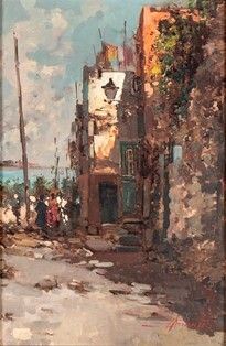 EZELINO BRIANTE (Napoli,1901 - Roma, 1971) - Borgo Marinaro...