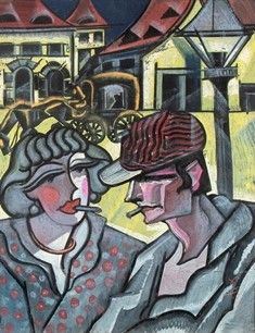 HUGO SCHEIBER (Budapest, 1873 - 1950) : Coppia di fumatori...  - Auction Arte Moderna e Contemporanea - Pittura, Scultura, Arti decorative e Disegni dal XIX al XXI secolo - Bertolami Fine Art - Casa d'Aste