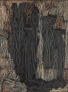 CORRADO CAGLI (Ancona, 1910 -  Roma, 1976) : Figure totemiche...  - Asta Arte Moderna e Contemporanea - Pittura, Scultura, Arti decorative e Disegni dal XIX al XXI secolo - Bertolami Fine Art - Casa d'Aste