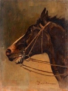 GIUSEPPE BARISON (Trieste 1853 &#8211;1931)
 : Testa di cavallo...  - Auction Arte Moderna e Contemporanea - Pittura, Scultura, Arti decorative e Disegni dal XIX al XXI secolo - Bertolami Fine Art - Casa d'Aste