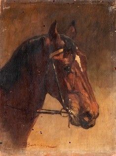 GIUSEPPE BARISON (Trieste 1853 &#8211;1931)
 : Testa di cavallo...  - Asta Arte Moderna e Contemporanea - Pittura, Scultura, Arti decorative e Disegni dal XIX al XXI secolo - Bertolami Fine Art - Casa d'Aste