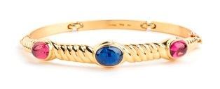 Bracciale in oro con cabochon di zaffiro e tormaline - manifattura BULGARI...