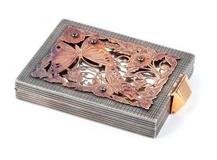 Trousse portacipria francese in argento - Parigi anni '40, argentiere BOUCHERON...