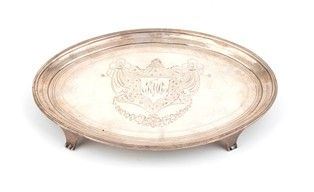 Salver inglese georgiano in argento - Londra 1791, maestro argentiere ELISABETH...