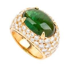 Anello con tormalina e diamanti - manifattura BULGARI...