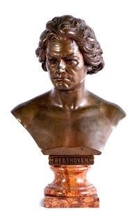 Busto francese in bronzo raffigurante Beethoven - XIX secolo...