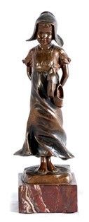 Scultura francese in bronzo raffigurante pastorella olandese - XX secolo...  - Auction  Mobili e Oggetti d'arte dal XVII all'inizio del XX secolo - Bertolami Fine Art - Casa d'Aste