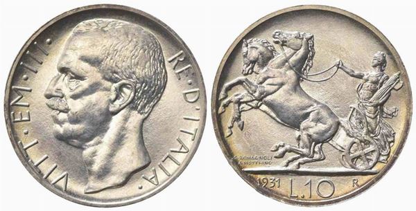 Vittorio Emanuele III (1900-1943). 10 Lire 1931. Ar (26.5mm, 10.05g). Roma. Pag...  - Auction Monete e medaglie moderne Italiane ed Estere - Bertolami Fine Art - Casa d'Aste