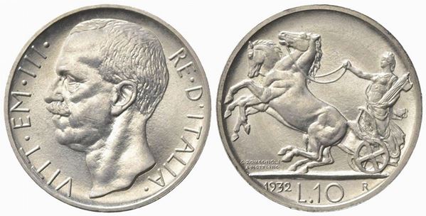 Vittorio Emanuele III (1900-1943). 10 Lire 1932. Ar (26.5mm, 10.05g). Roma. Pag...  - Asta Monete e medaglie moderne Italiane ed Estere - Bertolami Fine Art - Casa d'Aste