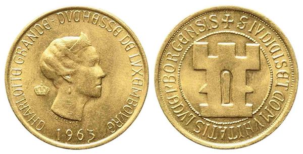 LUSSEMBURGO. Charlotte (1919-1964). 20 franchi 1963. Au (6,45 g). R. qFDC....