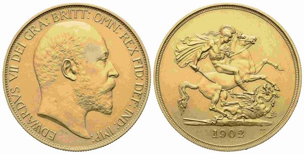 INGHILTERRA. Edoardo VII (1901-1910). 5 Pounds 1902. Au (36mm – 39,85g). SCBC 3...