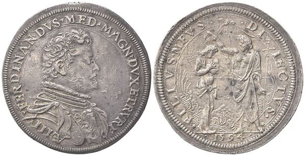 FIRENZE. Ferdinando I de' Medici (1587-1609). Piastra 1594. Ar (43.5mm, 32.65g)...