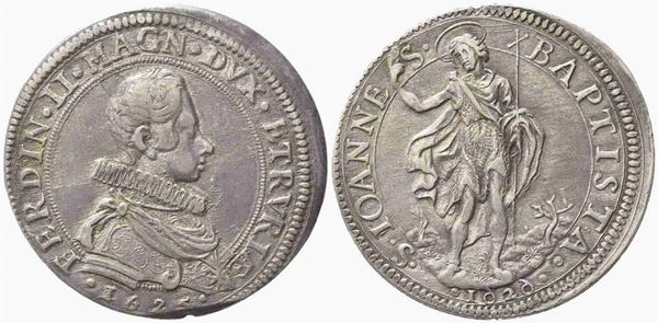 FIRENZE. Ferdinando II de' Medici (1621-1670). Piastra 1625 e 1626. Ar (44mm, 3...  - Auction Monete e medaglie moderne Italiane ed Estere - Bertolami Fine Art - Casa d'Aste