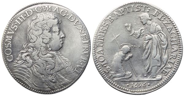FIRENZE. Granducato di Toscana. Cosimo III de' Medici (1670-1723). Mezza piastra 1676; Ag (15,50 g; 37 mm)