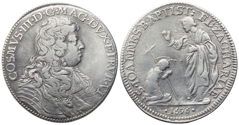 FIRENZE. Granducato di Toscana. Cosimo III de' Medici (1670-1723). Mezza piastra 1676; Ag (15,50 ...