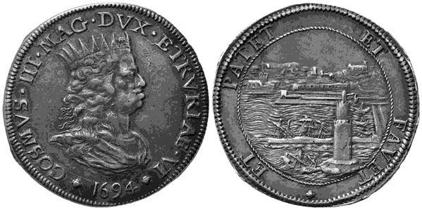 LIVORNO. Granducato di Toscana. Cosimo III de' Medici (1670-1723). Tollero 1694...