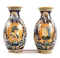 Coppia di vasi italiani in maiolica - Area veneta, fine XVIII inizio XIX secolo...  - Auction  Mobili e Oggetti d'arte dal XVII all'inizio del XX secolo - Bertolami Fine Art - Casa d'Aste