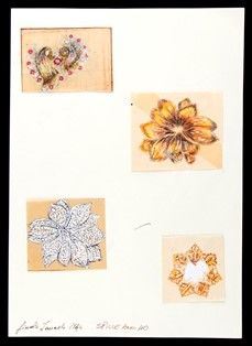 Design for floral brooches - 1940s, GIULIO ZANCOLLA  (Progetti per gioielli anni '40...)  - Auction Modern and contemporary jewellry and silverware - Bertolami Fine Art - Casa d'Aste