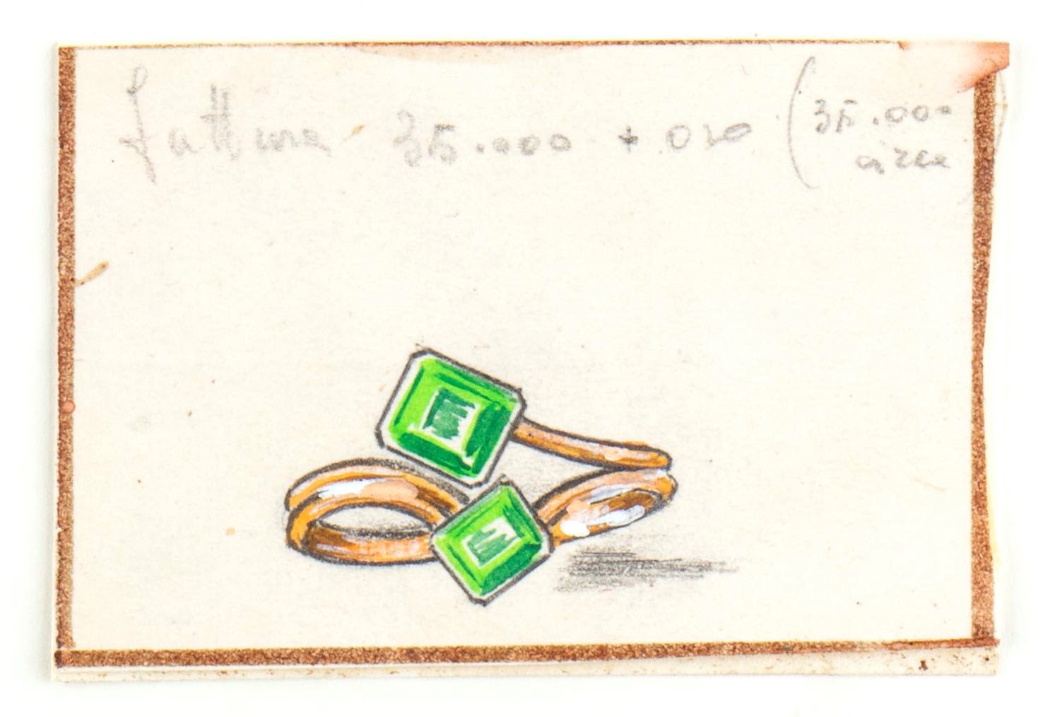 Giulio Zancolla - Progetto per anelli e bracciali (anni ’50) – tecniche miste su velina applicata...