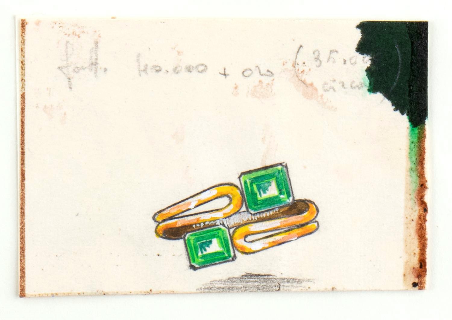 Giulio Zancolla - Progetto per anelli e bracciali (anni ’50) – tecniche miste su velina applicata...