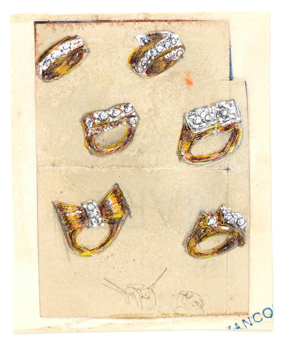 Giulio Zancolla - Progetto per anelli in oro giallo e diamanti
