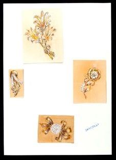 Design for floral brooches, GIULIO ZANCOLLA