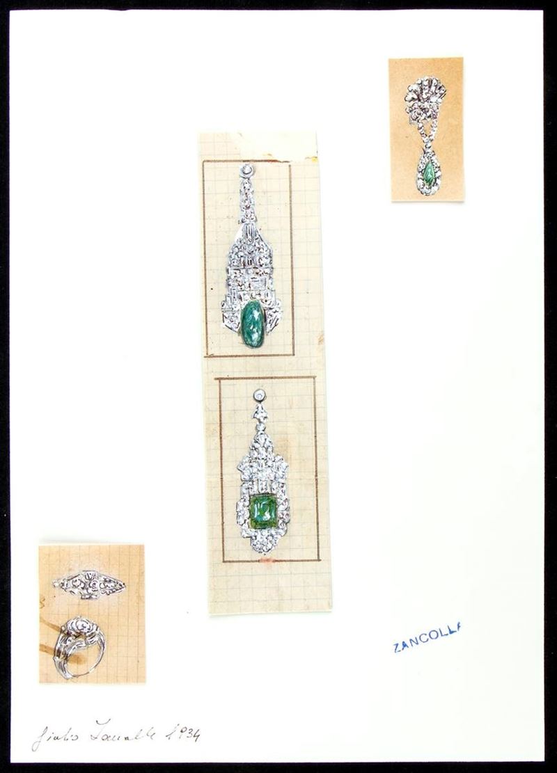 Giulio Zancolla - Progetto per orecchini e anello