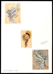 Design for floral brooches, GIULIO ZANCOLLA  (1940s)  - Auction Jewellery, Watches, Pens - Bertolami Fine Art - Casa d'Aste