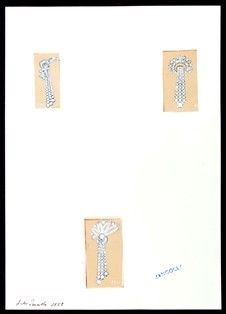 Progetto per orecchini pendenti in diamanti - anni '50, GIULIO ZANCOLLA
