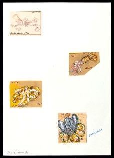Design for brooches, GIULIO ZANCOLLA  (1940s)  - Auction Jewellery, Watches, Pens - Bertolami Fine Art - Casa d'Aste
