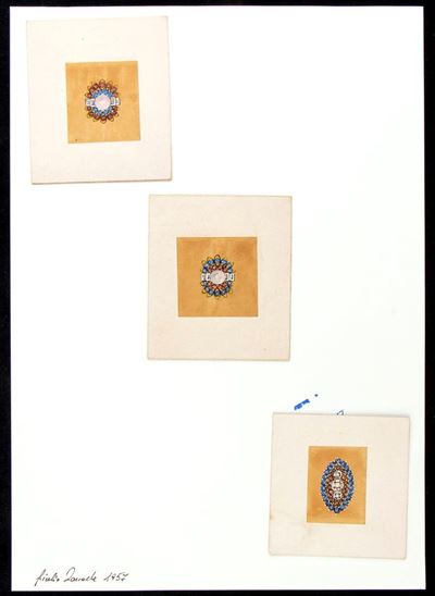 Progetti per anelli (disegni di gioielleria), anni ’50
