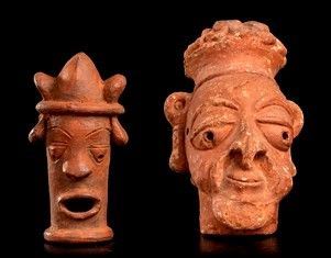 DUE TESTE IN TERRACOTTA
Africa, stile Nok...  - Auction Arte Asiatica, Africana e Precolombiana - Bertolami Fine Art - Casa d'Aste