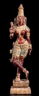 DIVINITÀ FEMMINILE IN LEGNO DIPINTO
India, XX secolo...  - Auction Arte Asiatica, Africana e Precolombiana - Bertolami Fine Art - Casa d'Aste