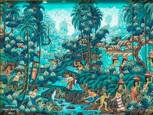 DIPINTO A COLORI SU TELA CON SCENA DI RACCOLTA DI MOLLUSCHI
Bali, seconda metà ...  - Auction Arte Asiatica, Africana e Precolombiana - Bertolami Fine Art - Casa d'Aste