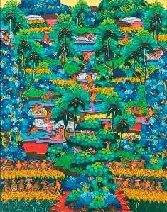 DIPINTO A COLORI SU TELA CON PAESAGGIO CON VILLAGGIO E FIGURE
Bali, Ubud, secon...  - Auction Arte Asiatica, Africana e Precolombiana - Bertolami Fine Art - Casa d'Aste