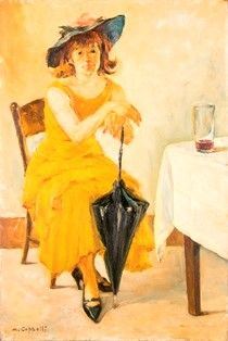 UBER COPPELLI (Modena, 1919 - 2000) : Donna con ombrello...  - Asta Arte Moderna e Contemporanea - Pittura, Scultura, Arti decorative e Disegni dal XIX al XXI secolo - Bertolami Fine Art - Casa d'Aste