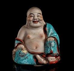 BUDAI IN PORCELLANA POLICROMA
Cina, XX secolo...  - Auction Arte Asiatica, Africana e Precolombiana - Bertolami Fine Art - Casa d'Aste