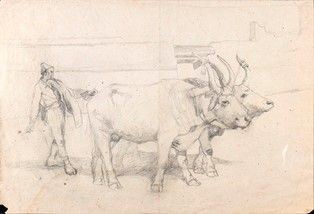 GIUSEPPE RAGGIO (Chiavari, 1823 - Roma, 1916) : Buttero con buoi...  - Auction Arte Moderna e Contemporanea - Pittura, Scultura, Arti decorative e Disegni dal XIX al XXI secolo - Bertolami Fine Art - Casa d'Aste