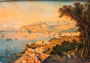 GIUSEPPE CARELLI (Napoli, 1858 - Portici, 1921) : Penisola sorrentina...  - Auction Arte Moderna e Contemporanea - Pittura, Scultura, Arti decorative e Disegni dal XIX al XXI secolo - Bertolami Fine Art - Casa d'Aste