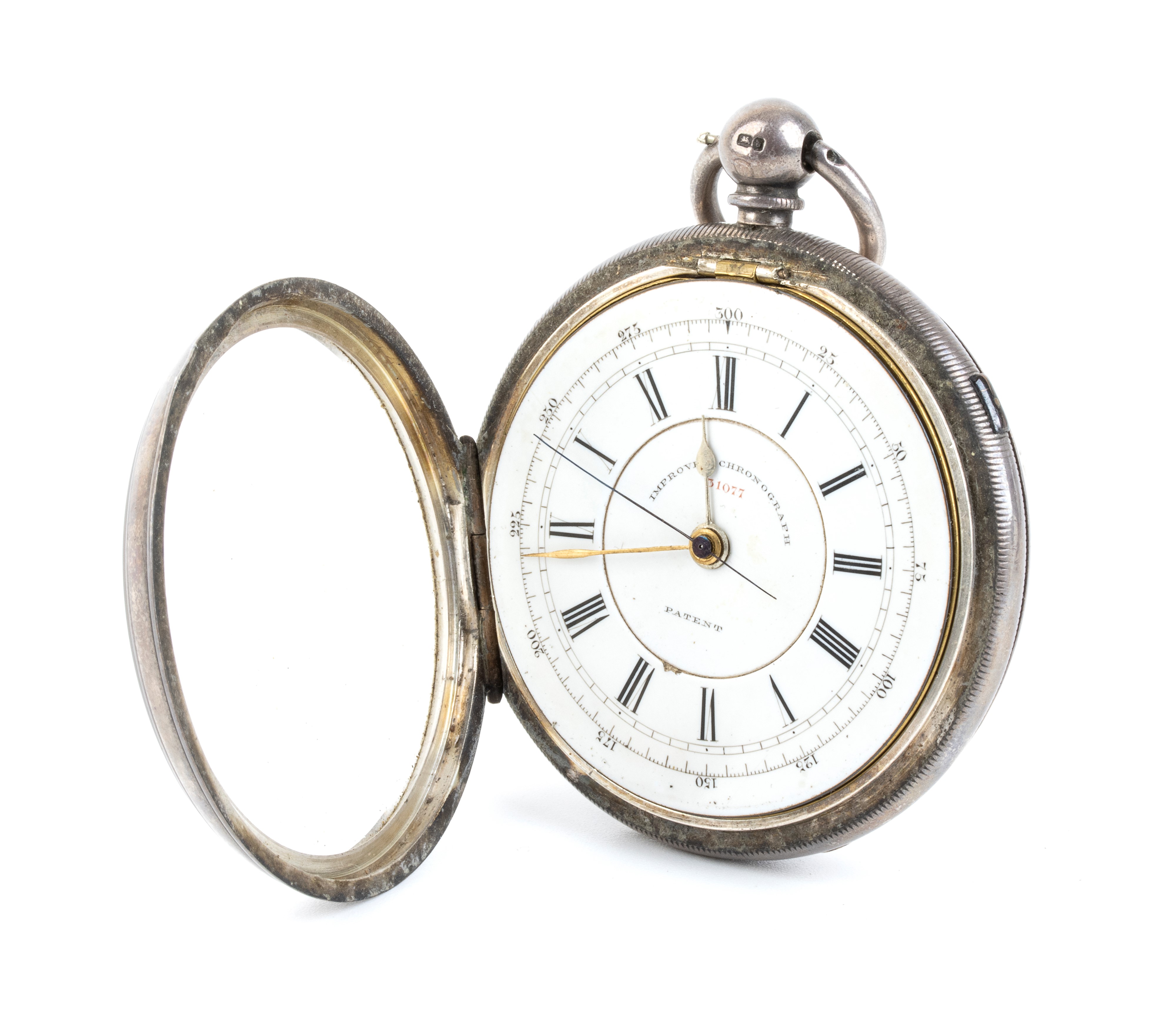 Orologio da Tasca Inglese in Argento, Cronografo 1/5 Centre Seconds – Chester 1...
