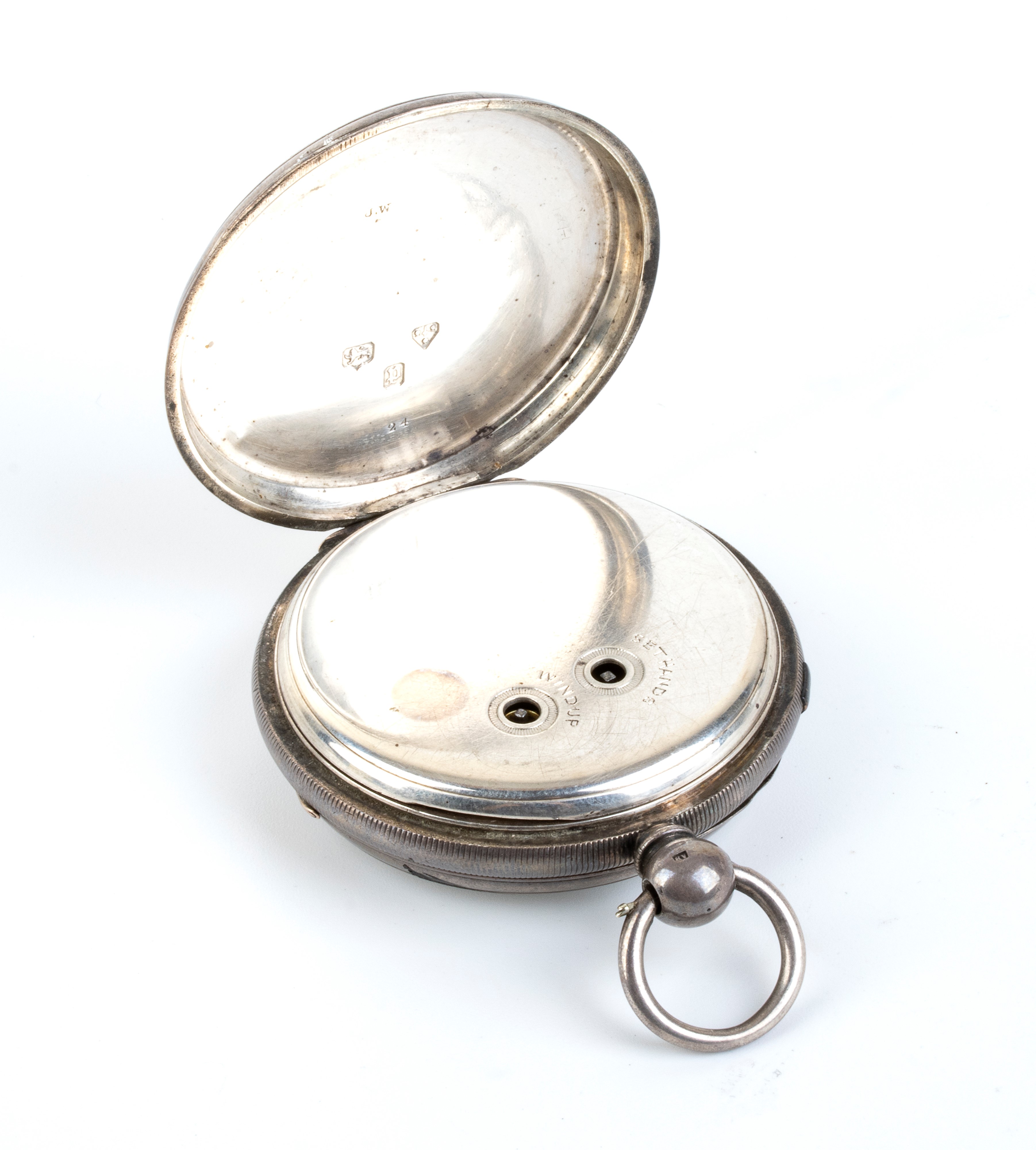 Orologio da Tasca Inglese in Argento, Cronografo 1/5 Centre Seconds – Chester 1...