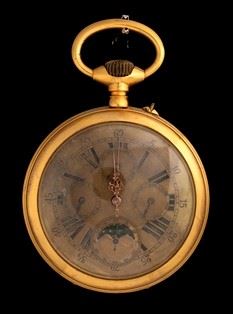 Moonphase calendar pocket watch - Swiss ca. 1900...