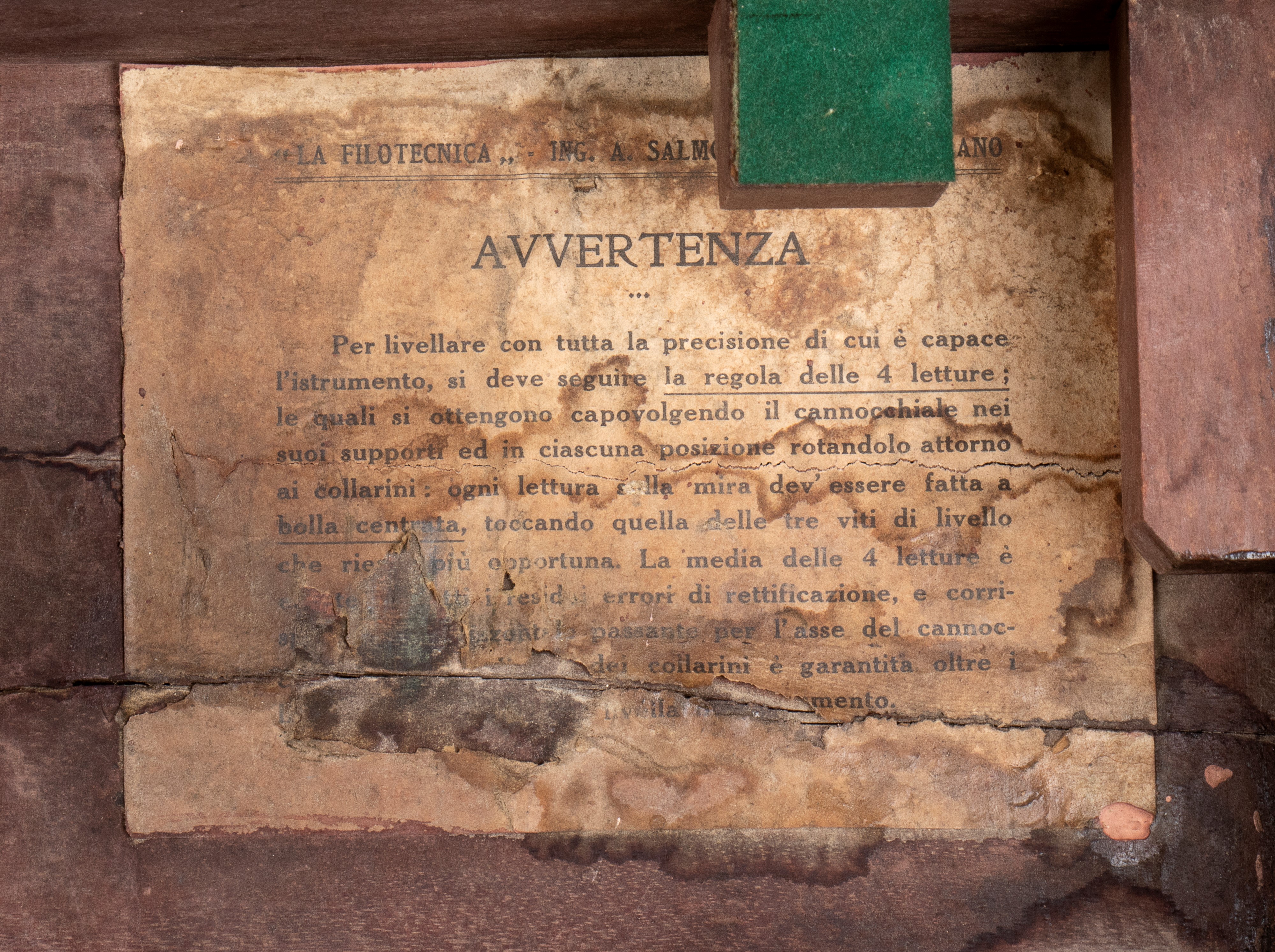 La Filotecnica, Salmoiraghi, Milano - Livella a Cannocchiale in Scatola