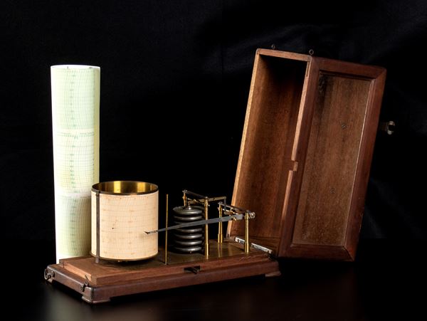 Barograph in wooden case