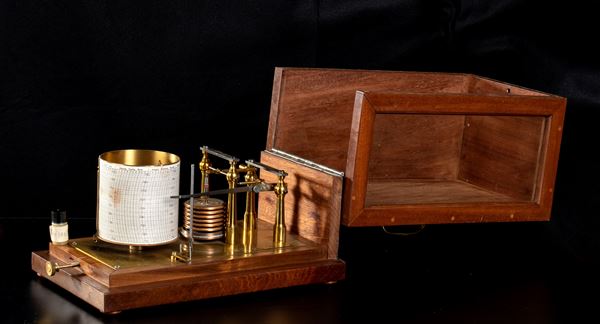 Barograph in wooden case