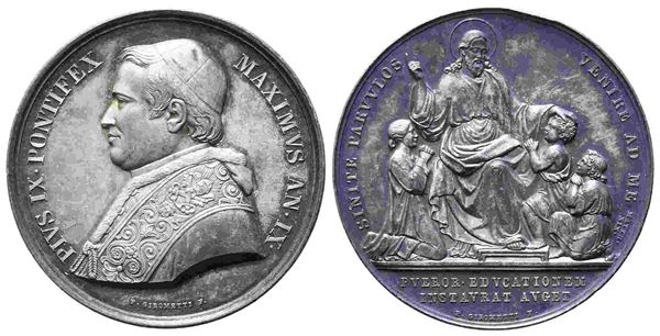 CITTA' DEL VATICANO. Stato Pontificio. Pio IX (1846-1878). Medaglia annuale 185...