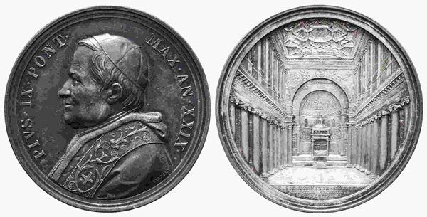 ROMA. Stato Pontificio. Pio IX (1846-1878). Medaglia annuale 1874. Anno XIX. Pe...