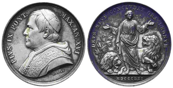 CITTA' DEL VATICANO. Stato Pontificio. Pio IX (1846-1878). Medaglia annuale 186...